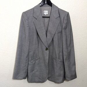 Armani Collezponi Gray Classic Single Button Blazer Wool Blend Size 10